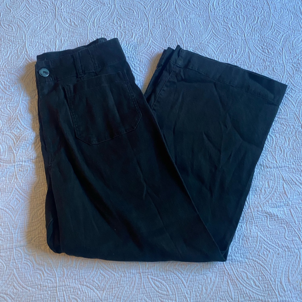 Anthropologie Black Wide-Leg Pants